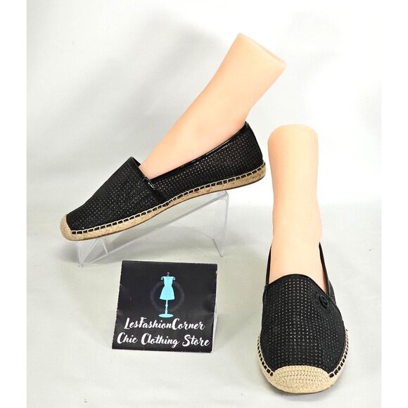 NWT Michael Kors Women's Black Canvas Kendrick Slip-On  Espadrilles Size 9.5 255 - Picture 1 of 16